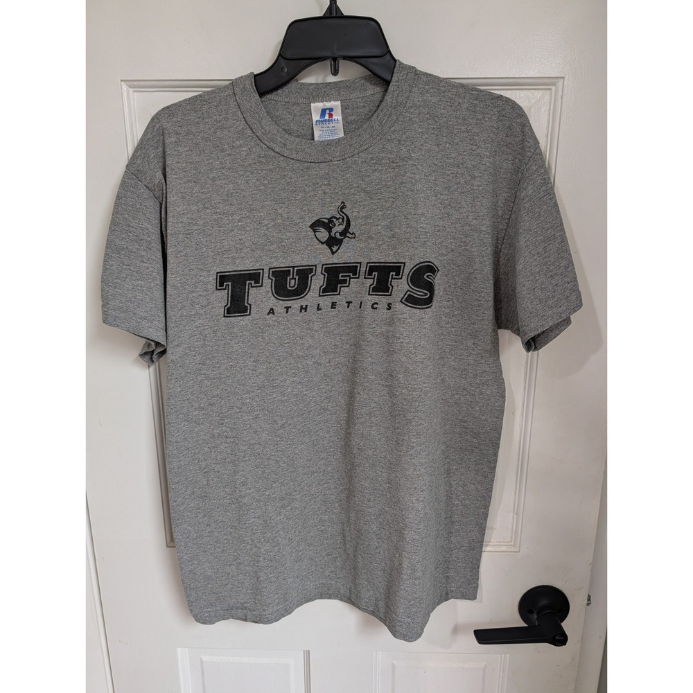 Russell Men's Short Sleeve Crew Neck TUFFS Athletic Grey T-Shirt Size Large